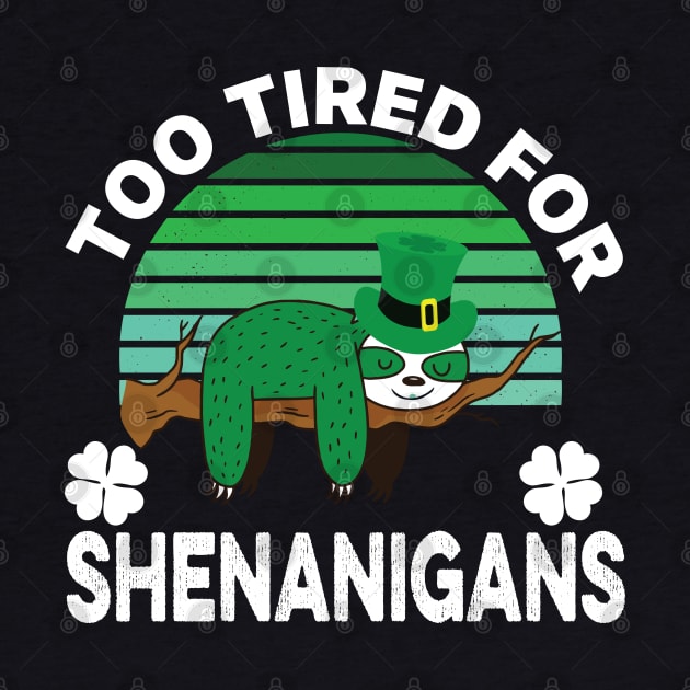 Funny Tired Sloth St Patricks Day Shamrock Green by DonVector